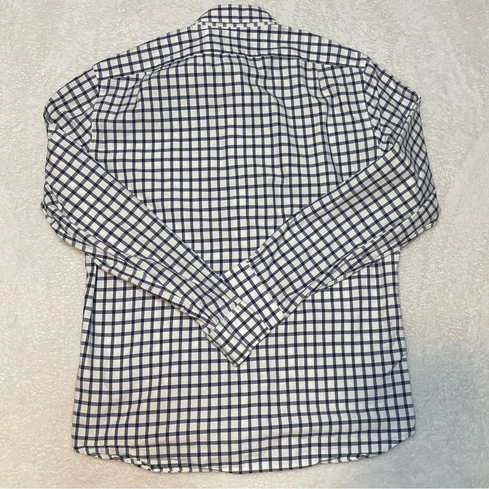 J.‎ Crew Blue White Gingham Button Down Business Casual Shirt Men’s Large